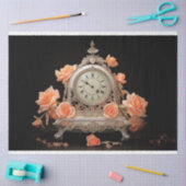 Mousseline Antique Français Table Horloge 2 Papier de découpa (Artisanat)