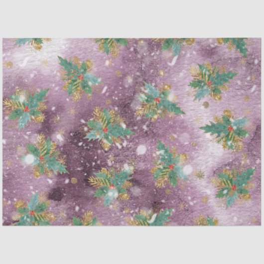 Mousseline Aquarelle de Noël Papier II Design 5 (Recto)