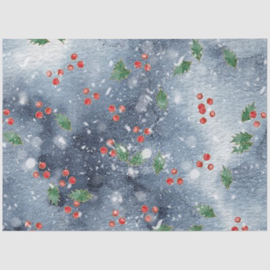 Mousseline Aquarelle de Noël Papier II Design 6 (Recto)