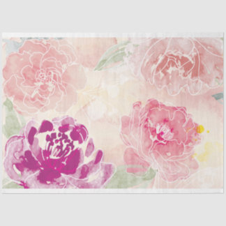 Mousseline Aquarelle florale - papier de tissu