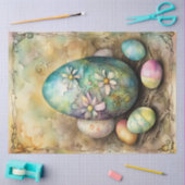 Mousseline Aquarelle Pastel OEuf de Pâques Papier de découpag (Artisanat)