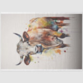 Mousseline Aquarelle psychédélique Vache 3 papier découpage (Recto)