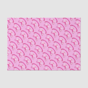 Mousseline Aquarelle rocking cheval rose papier tissu art