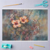 Mousseline Aquarelle Spiderweb Hibiscus papier découpage (Artisanat)