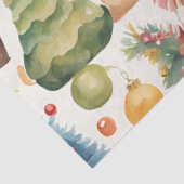Mousseline Aquarelle Vintage Noël papier Tissu (Détail)