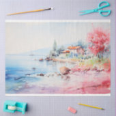 Mousseline Aquarelles côtières Papier de tissus ou textiles (Artisanat)