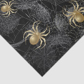 Mousseline Araignées d'or sur papier de tissus noirs (Détail)