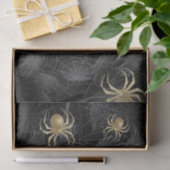 Mousseline Araignées d'or sur papier de tissus noirs (Cadeau)