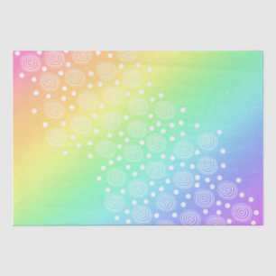 Mousseline Arc-en-ciel avec Cercles amusants Papier Tissu