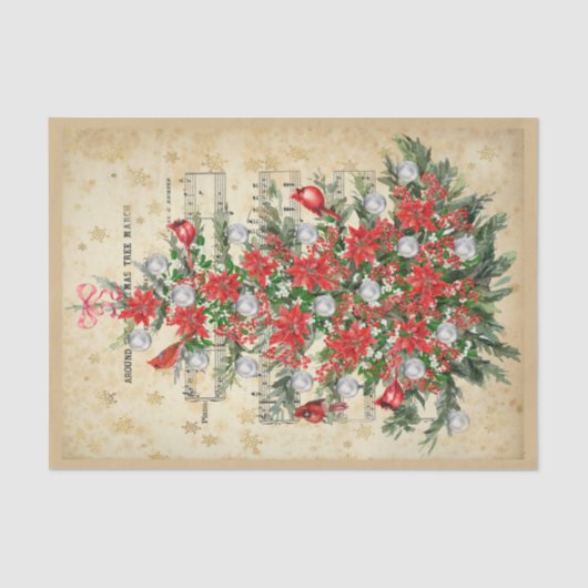 Mousseline Autour de l'arbre de Noël papier de tissus (Recto)