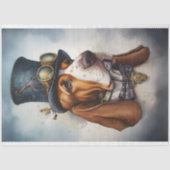 Mousseline Basset Hound Steampunk 3 Découpage Papier (Recto)