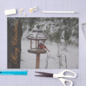 Mousseline Beau Cardinal Rouge Papier Tissu de Noël (Artisanat)