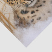 Mousseline Beau Leopards d'hiver Découpage papier de tissus (Détail)