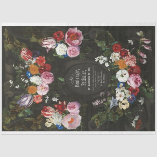 Mousseline Beau papier de découpage Vintage Florals (Recto)