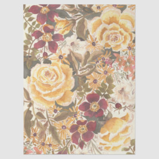 Mousseline Beau papier de tissu floral d'automne