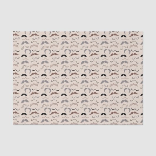 Mousseline Beaucoup de moustaches papier (Recto)