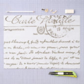 Mousseline Belle Carte Postale Français Script Tissu Papier (Artisanat)