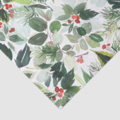 Mousseline Berries d'hiver et verdure Papier Tissu de Noël (Détail)