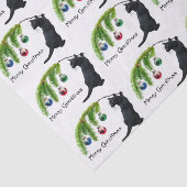 Mousseline Black Cat Swag Papier Tissu de Noël (Détail)