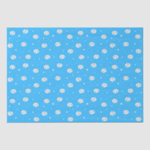 Mousseline Bleu Profond Du Ciel - Dans Le Papier Tissu Nuageu