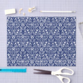 Mousseline BLEUE ET BLANC William Morris DESIGN Papier Tissu (Artisanat)