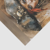 Mousseline Bloody Lady Pirate Capitaine Découpage papier (Détail)