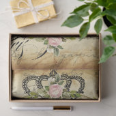Mousseline Blue Bird & Cherry Blossom Antique Papier Découpag (Cadeau)