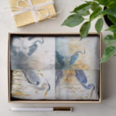 Mousseline Blue Herons Collage 1 papier décolpage (Cadeau)