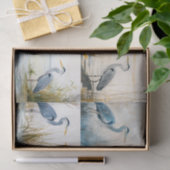 Mousseline Blue Herons Collage 2 Découpage papier (Cadeau)