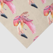 Mousseline Boho Fiona Flamant rose papier (Détail)