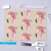 Mousseline Boho Fiona Flamant rose papier (Artisanat)