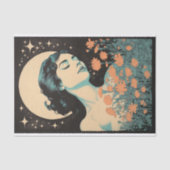 Mousseline Boho Moon and Flowers 5 découpage Papier (Recto)