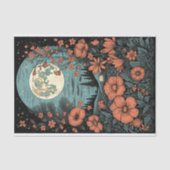 Mousseline Boho Moon and Flowers 8 découpage Papier (Recto)