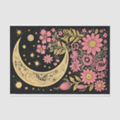 Mousseline Boho Moon et Fleurs 10 découpage papier (Recto)