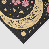 Mousseline Boho Moon et Fleurs 10 découpage papier (Détail)