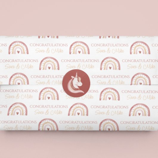 Mousseline Boho Rainbow Félicitations Papier Tissu