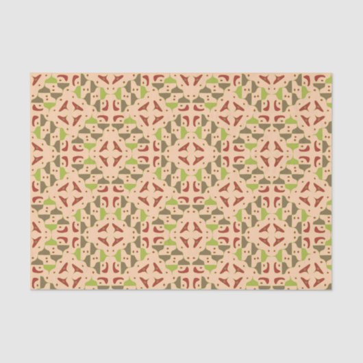 Mousseline Boho Retro Moderne Graphique Papier Tissu (Recto)