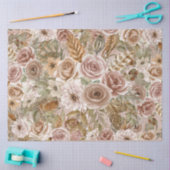 Mousseline Boho Rustic Floral Decoupage Papier Tissu (Artisanat)