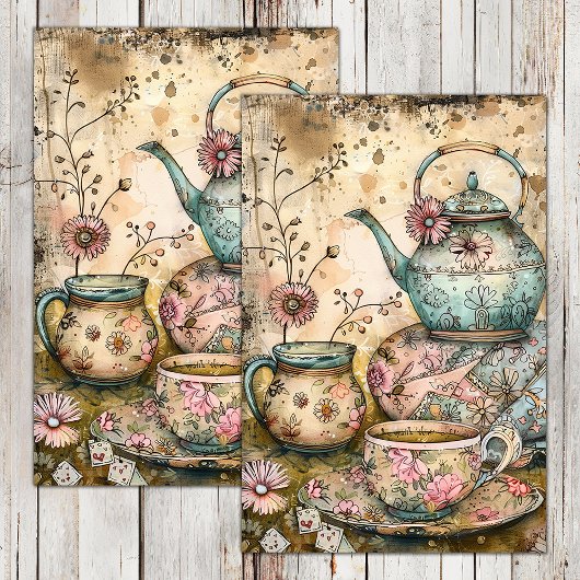MOUSSELINE BOHO TEA PARTY DECOUPAGE TISSUE PAPIER