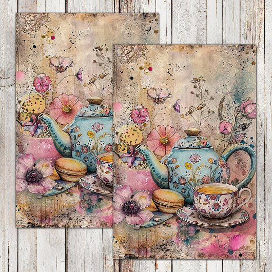 MOUSSELINE BOHO TEA PARTY DECOUPAGE TISSUE PAPIER