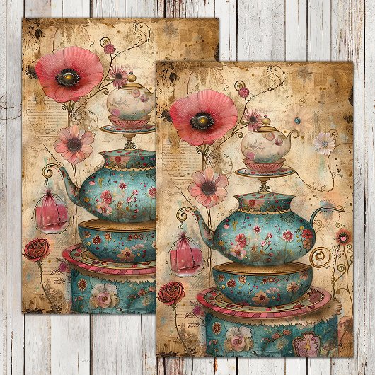 MOUSSELINE BOHO TEA PARTY DECOUPAGE TISSUE PAPIER