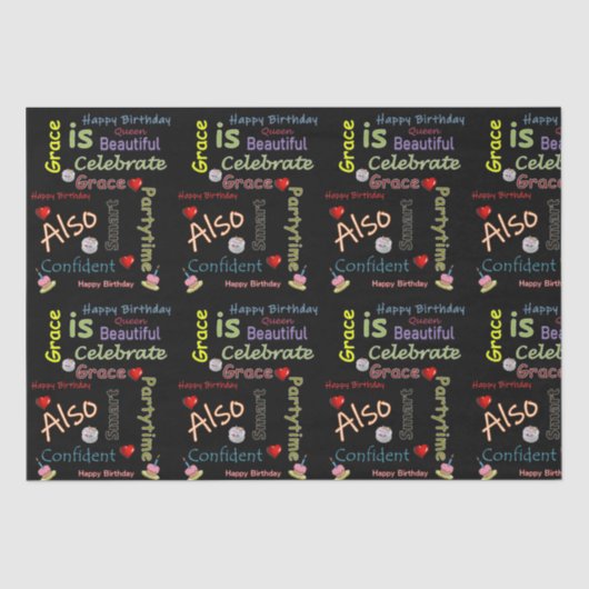 Mousseline Bonne Anniversaire Tissue Papier Grace (Recto)