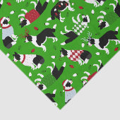 Mousseline Bordure de Noël Collie papier de tissus (Détail)