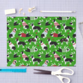 Mousseline Bordure de Noël Collie papier de tissus (Artisanat)