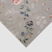 Mousseline Botanique Découpage Tissu Papier gris rose Fleurs (Détail)