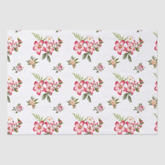 Mousseline bouquet de fleurs papier de tissu (Recto)