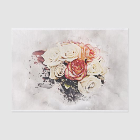 Mousseline bouquet fleurs papier tissu (Recto)