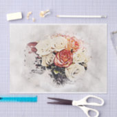 Mousseline bouquet fleurs papier tissu (Artisanat)