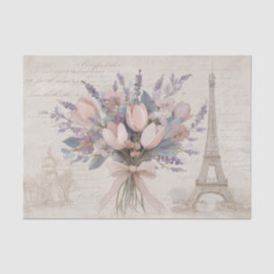 Mousseline Bouquet Floral de Paris Papier Éphémère Français V