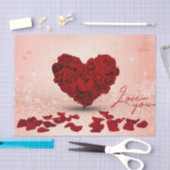 Mousseline Bouquet rose de coeur de Saint-Valentin - papier (Artisanat)